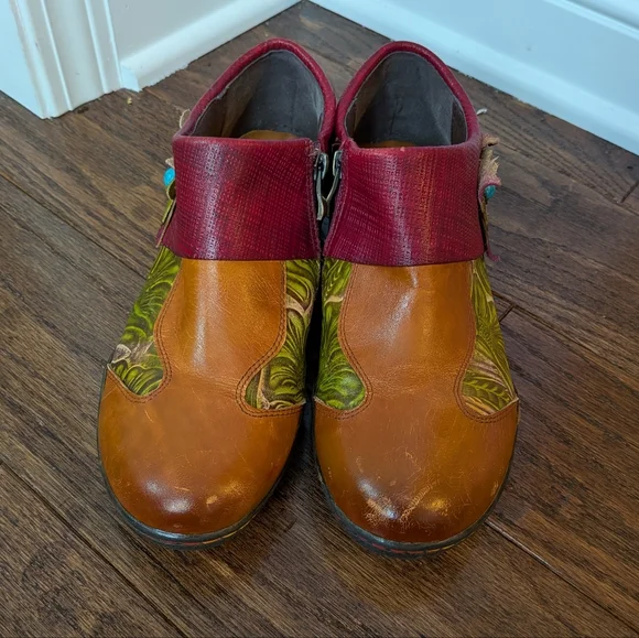 Socofy Art to Wear Boho Leather Shoes Size 42 (11) - Picture 2 of 10